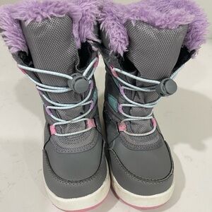 Gray, Pink and Purple Winter Boots